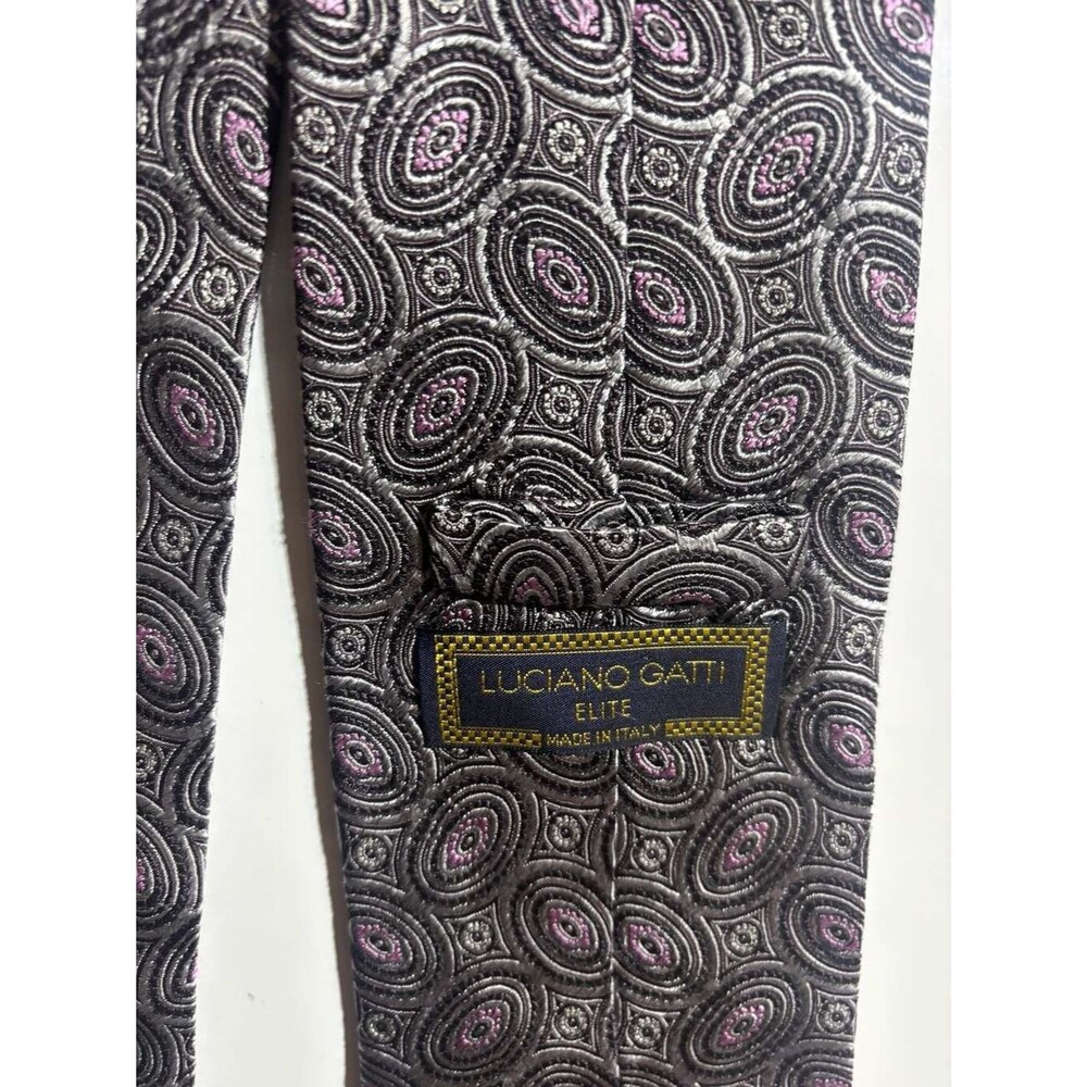 Luciano Gatti Elite 100% Silk Geometric Medallion Tie Made in Italy